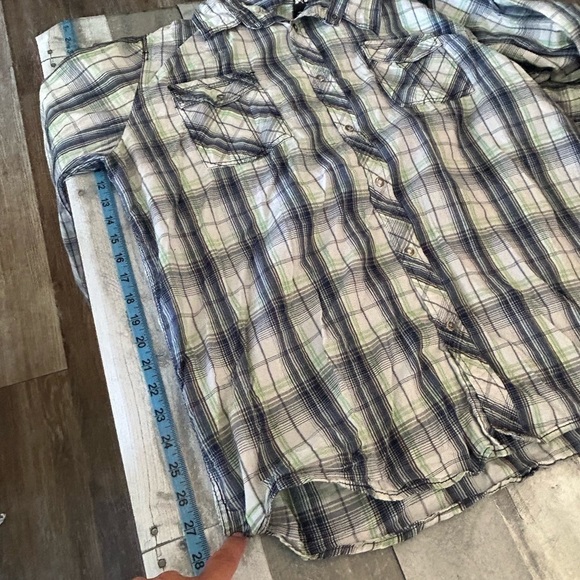 Skully XXL men’s button-down plaid/equestrian/western with rolls have sleeves - Picture 4 of 8